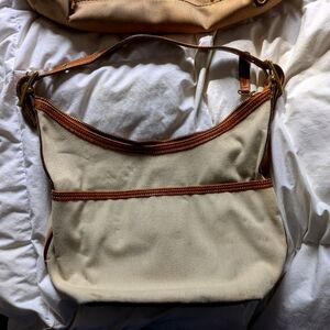 Tan and brown Coach bag